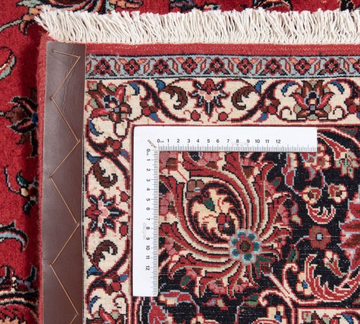 Close-up detail of New Bijar rug from Iran / Persia showing Wool weave