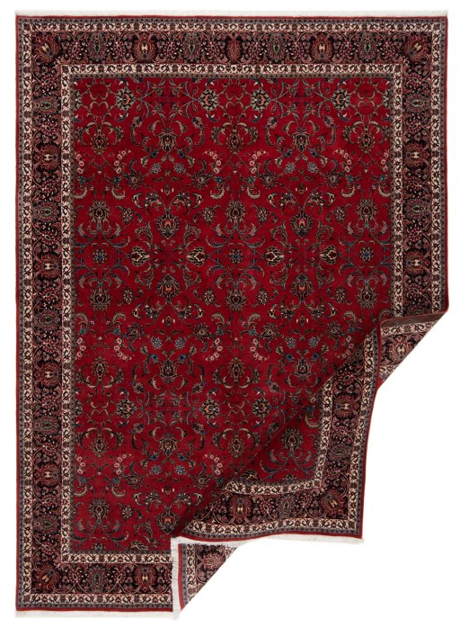 Surface texture of New Bijar rug with natural Wool and intricate pattern