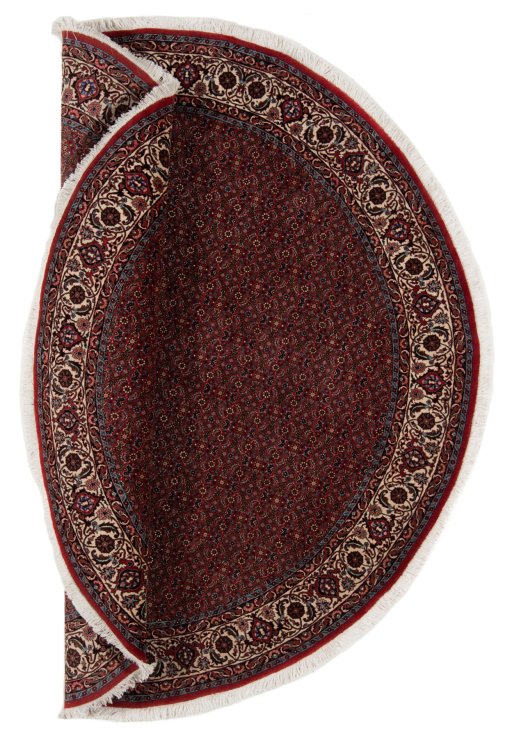 Corner detail of New Bijar rug showing border pattern and Wool pile