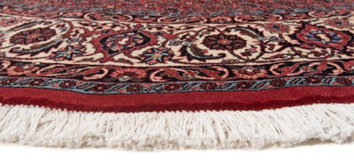 Close-up detail of New Bijar rug from Iran / Persia showing Wool weave