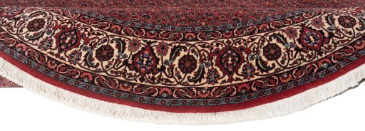 Corner detail of New Bijar rug showing border pattern and Wool pile