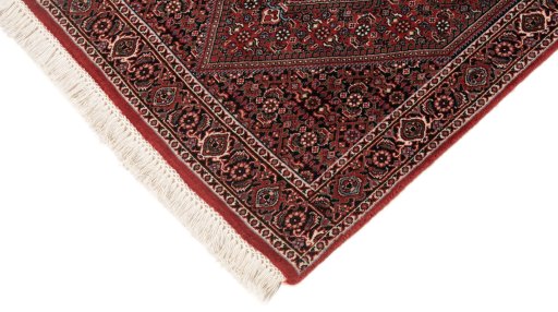 Surface texture of New Bijar rug with natural Wool and intricate pattern