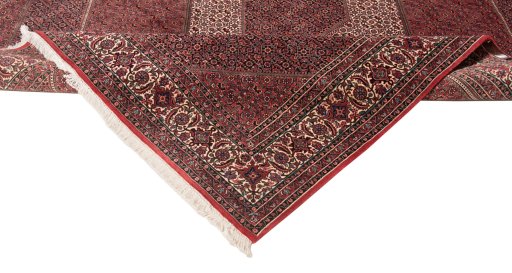 Surface texture of New Bijar rug with natural Wool and intricate pattern