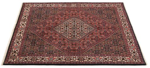 Close-up detail of 1990s Bijar rug from Iran / Persia showing Wool weave