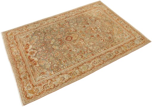 Corner detail of 1930s Ghazvin rug showing border pattern and Wool pile