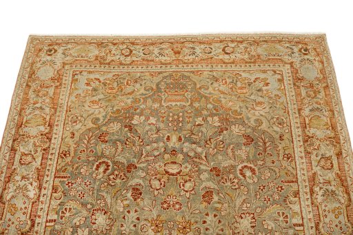 Surface texture of 1930s Ghazvin rug with natural Wool and intricate pattern
