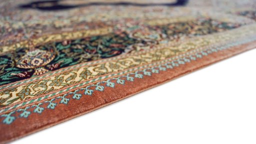 Central medallion detail of New Ghom rug from Iran / Persia