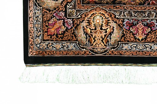Central medallion detail of New Ghom rug from Iran / Persia