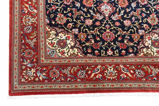 Close-up detail of 2000s Ghom rug from Iran / Persia showing Cork weave