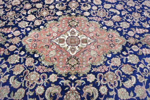 Central medallion detail of 2000s Ghom rug from Iran / Persia
