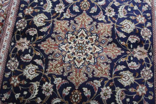 Central medallion detail of 2000s Ghom rug from Iran / Persia