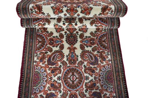 Corner detail of New Ghom rug showing border pattern and Cork pile