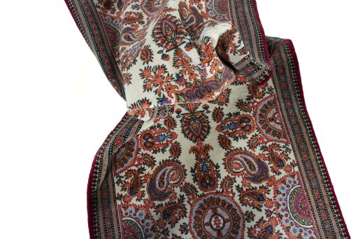 Close-up detail of New Ghom rug from Iran / Persia showing Cork weave