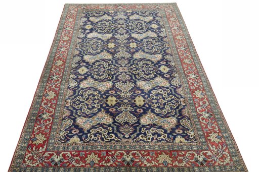 Surface texture of 1970s Ghom rug with natural Cork and intricate pattern