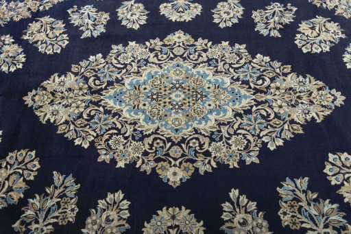Central medallion detail of 2000s Ghom rug from Iran / Persia