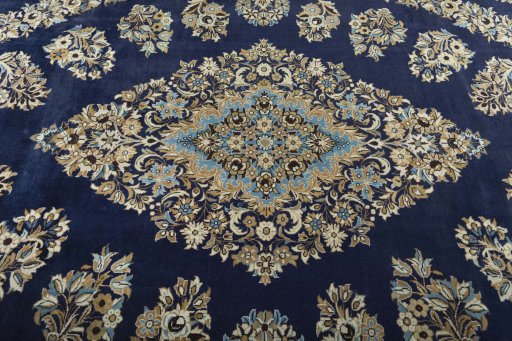 Central medallion detail of 2000s Ghom rug from Iran / Persia