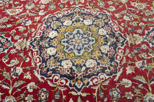 Central medallion detail of 2000s Ghom rug from Iran / Persia