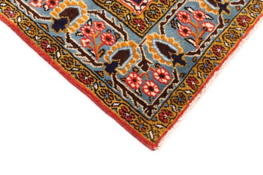 Central medallion detail of 2001s Ghom rug from Iran / Persia