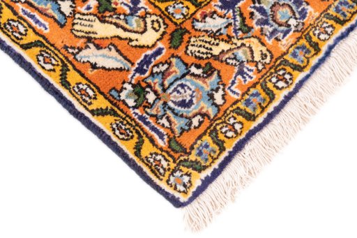 Central medallion detail of 1998s Ghom rug from Iran / Persia