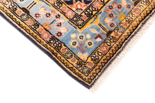 Central medallion detail of 1995s Ghom rug from Iran / Persia