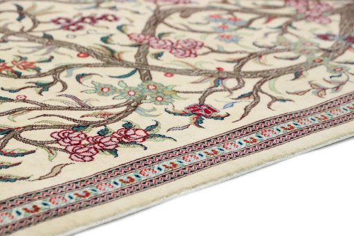 Central medallion detail of New Ghom rug from Iran / Persia