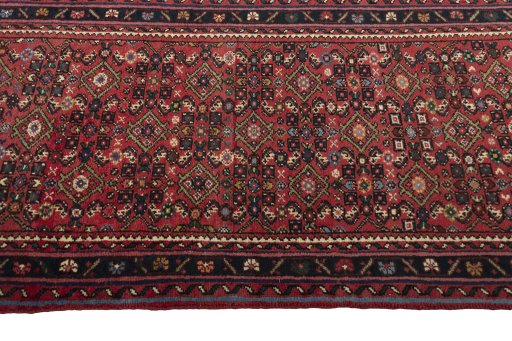 Close-up detail of New Hoseinabad rug from Iran / Persia showing Wool weave