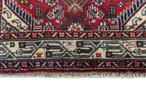 Central medallion detail of 2000s Hoseinabad rug from Iran / Persia