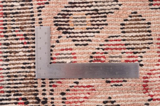 Close-up detail of 1970s Hoseinabad rug from Iran / Persia showing Wool weave