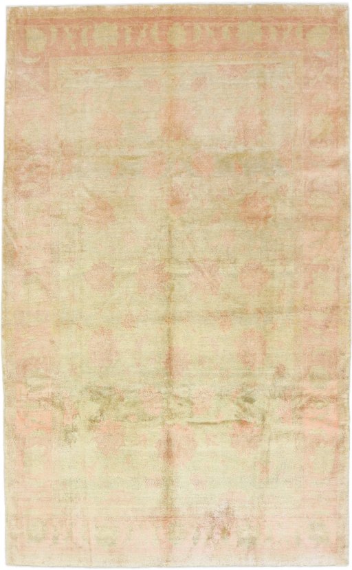 Full view of New Isfahan rug from Iran / Persia, 340 × 207 cm in Beige tones