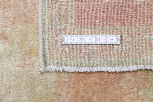Full view of New Isfahan rug from Iran / Persia, 340 × 207 cm in Beige tones