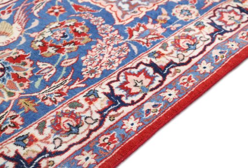 Central medallion detail of 1930s Isfahan rug from Iran / Persia