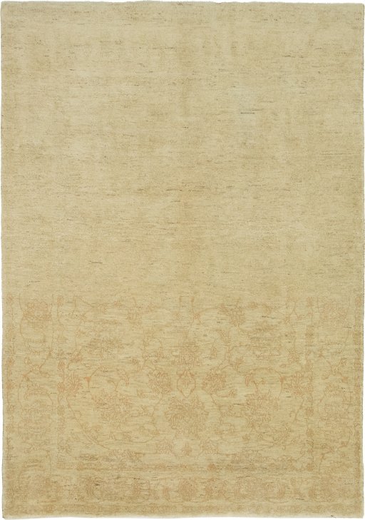 Full view of New Isfahan rug from Iran / Persia, 280 × 198 cm in Cream tones