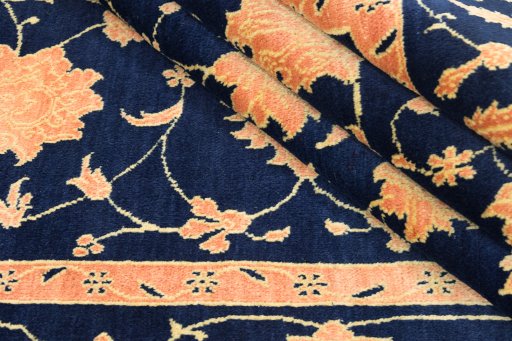 Central medallion detail of 1980s Isfahan rug from Iran / Persia