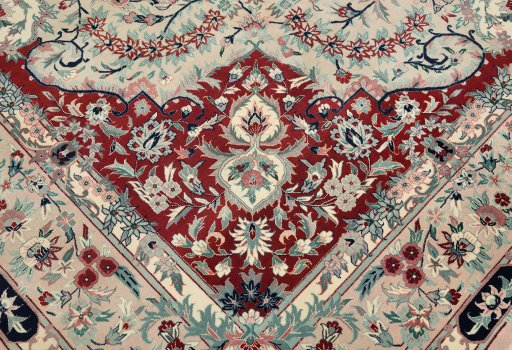 Full view of New Isfahan rug from China, 365 × 274 cm in Pink tones