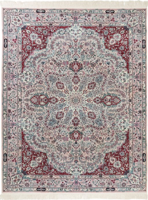 Full view of New Isfahan rug from China, 365 × 274 cm in Pink tones