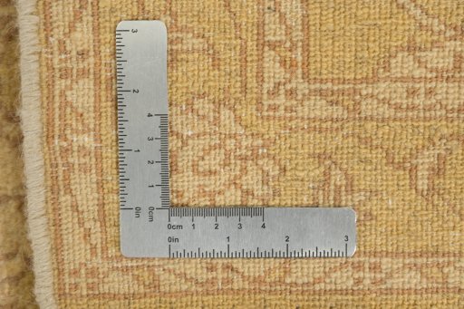 Full view of New Isfahan rug from Iran / Persia, 337 × 78 cm in Beige tones