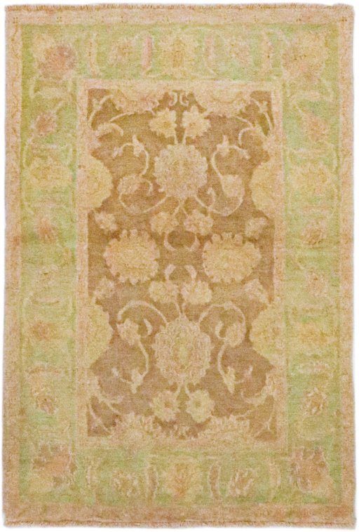 Full view of New Isfahan rug from Iran / Persia, 150 × 98 cm in Brown tones