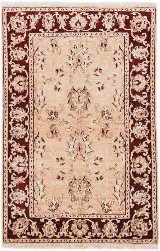 Full view of New Isfahan rug from Iran / Persia, 148 × 98 cm in Cream tones