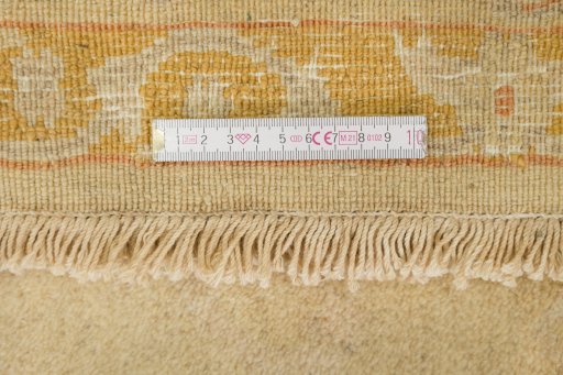 Full view of New Isfahan rug from Iran / Persia, 286 × 195 cm in Beige tones