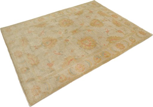 Corner detail of New Isfahan rug showing border pattern and Wool pile