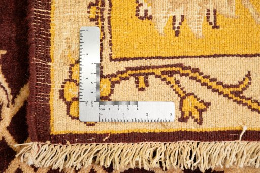 Full view of New Isfahan rug from Iran / Persia, 245 × 175 cm in Dark red tones