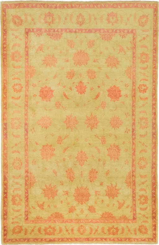 Full view of New Isfahan rug from Iran / Persia, 300 × 195 cm in Green tones
