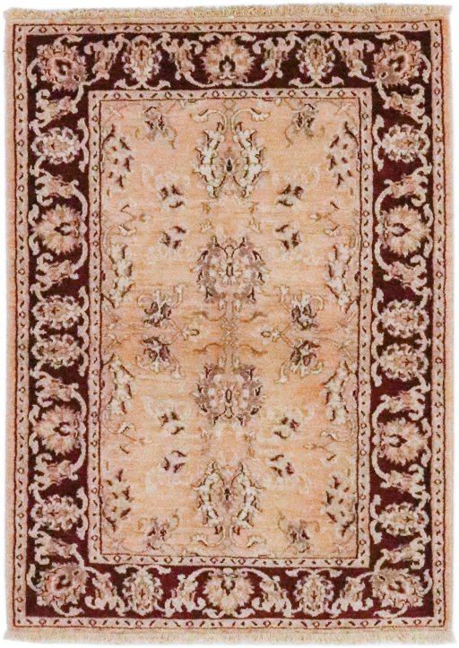 Full view of New Isfahan rug from Iran / Persia, 138 × 102 cm in Terracotta tones