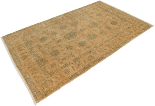 Corner detail of New Isfahan rug showing border pattern and Wool pile