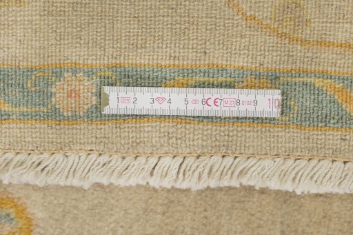 Full view of New Isfahan rug from Iran / Persia, 295 × 200 cm in Cream tones