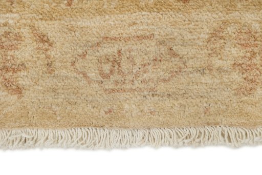Corner detail of New Isfahan rug showing border pattern and Wool pile