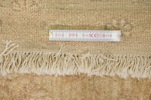 Full view of New Isfahan rug from Iran / Persia, 316 × 202 cm in Beige tones
