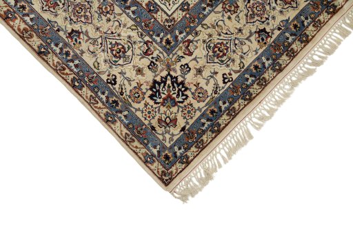 Central medallion detail of 1970s Isfahan rug from Iran / Persia
