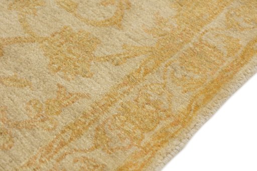 Close-up detail of New Isfahan rug from Iran / Persia showing Wool weave