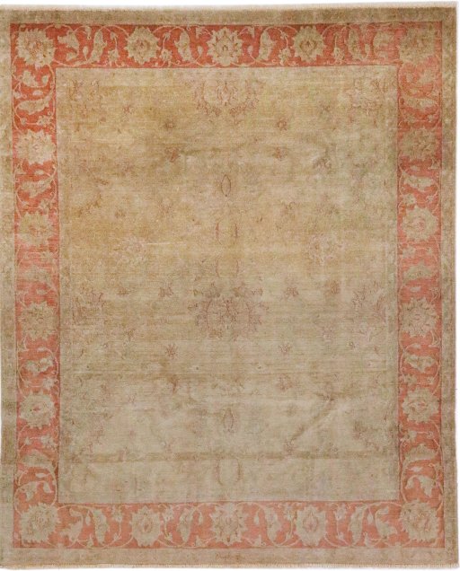 Full view of New Isfahan rug from Iran / Persia, 280 × 240 cm in Brown tones